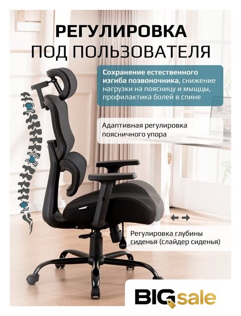 Офисное кресло Evolution ZenFoam Black (черный) - Изображение №9 — Интернет магазин BigSale