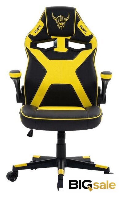 Игровое (геймерское) кресло FLOKY Asgard Yellow-Black (желтый/черный) - Изображение №5 — Интернет магазин BigSale