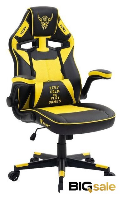 Игровое (геймерское) кресло FLOKY Asgard Yellow-Black (желтый/черный) - Изображение №1 — Интернет магазин BigSale