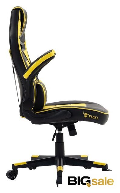 Игровое (геймерское) кресло FLOKY Asgard Yellow-Black (желтый/черный) - Изображение №9 — Интернет магазин BigSale