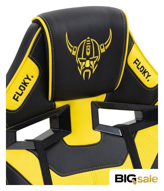 Игровое (геймерское) кресло FLOKY Asgard Yellow-Black (желтый/черный) - Изображение №10 — Интернет магазин BigSale