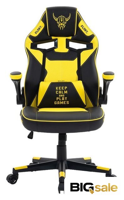 Игровое (геймерское) кресло FLOKY Asgard Yellow-Black (желтый/черный) - Изображение №4 — Интернет магазин BigSale