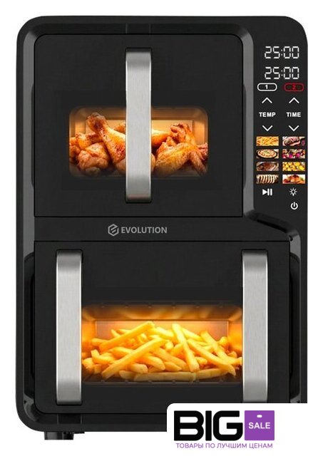 Аэрогриль (аэрофритюрница) Evolution AIRO 12100W Dual - Изображение №1 — Интернет магазин BigSale