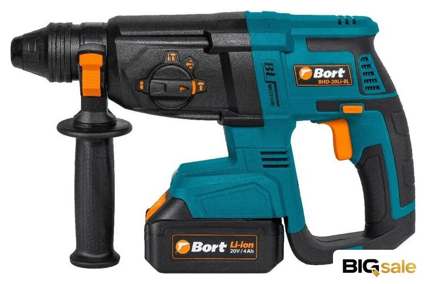 Перфоратор Bort BHD-20LI-BL (с 2-мя АКБ, кейс) - Изображение №2 — Интернет магазин BigSale