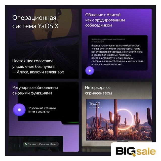 Телевизор Яндекс ТВ Станция Бейсик с Алисой 50 YNDX-00075 - Изображение №9 — Интернет магазин BigSale