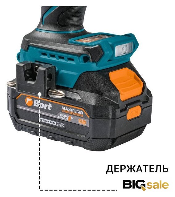 Ударная дрель-шуруповерт Bort BAB-21Ix2Li-XDK 93414943 (с 2-мя АКБ, кейс) - Изображение №4 — Интернет магазин BigSale