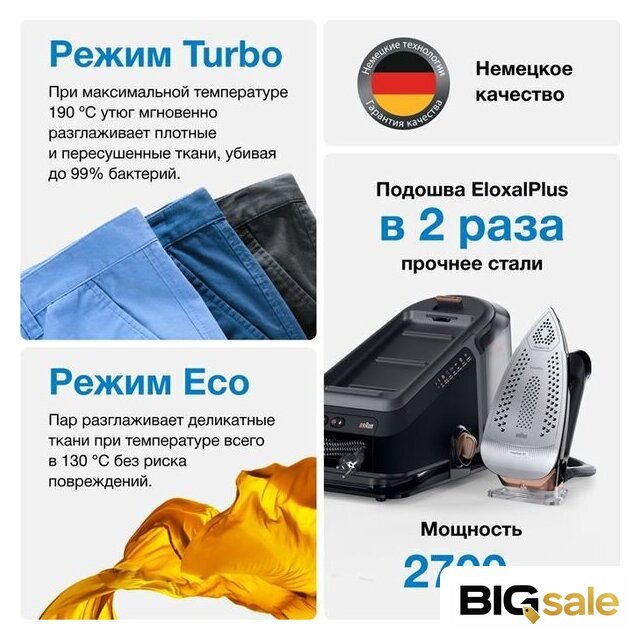 Утюг Braun CareStyle 7 Pro IS 7286 BK - Изображение №11 — Интернет магазин BigSale
