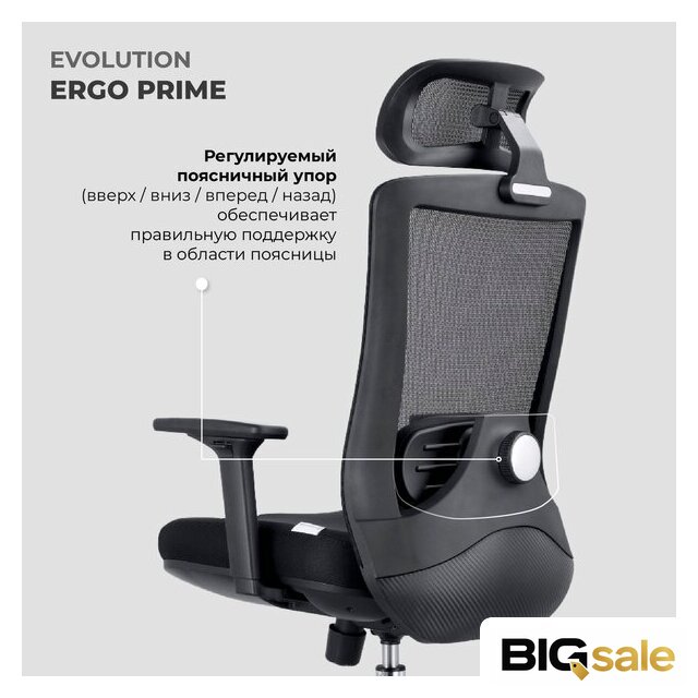 Офисное кресло Evolution ERGO Prime Grey (серый) - Изображение №11 — Интернет магазин BigSale