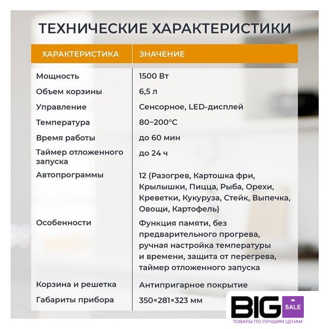 Аэрогриль (аэрофритюрница) Evolution AIRO 6100 - Изображение №18 — Интернет магазин BigSale