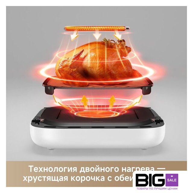 Аэрогриль (аэрофритюрница) Trouver Air Fryer FD10s Pro 6L (белый) - Изображение №9 — Интернет магазин BigSale