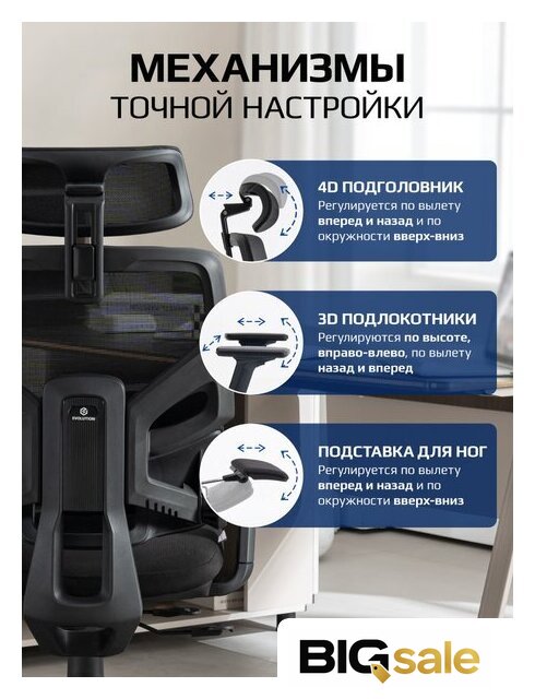 Офисное кресло Evolution LumbarPro FR (черный) - Изображение №10 — Интернет магазин BigSale