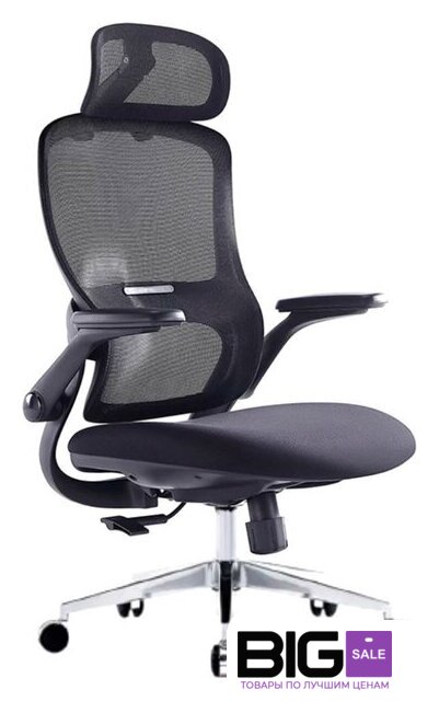 Офисное кресло SitUp Sity Black Chrome (сетка Black/Black) - Изображение №1 — Интернет магазин BigSale