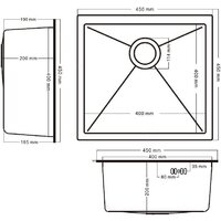 Schtoff Undermount Best Decor Silver 4545 + коландер K-1 BLACK + дозатор SD-1 SILVER Image #5