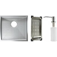 Schtoff Undermount Best Decor Silver 4545 + коландер K-1 BLACK + дозатор SD-1 SILVER Image #1