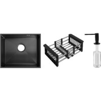 Schtoff Undermount Best Decor Black 5545 + коландер KR-1 BLACK+ дозатор SD-1 BLACK Image #1