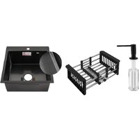 Schtoff Best Decor Black 4550 + коландер KR-1 BLACK + дозатор SD-1 BLACK, комплект Image #1