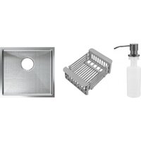 Schtoff Undermount Best Decor Silver 4545 + коландер KR-1 GREY + дозатор SD-1 GREY Image #1