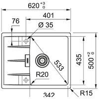 Franke Centro CNG 611/211-62 Fragranite 114.0639.680 (миндаль) Image #2