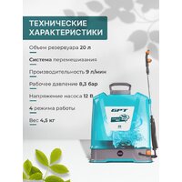 Аккумуляторный опрыскиватель GPT Tornado Pro ZFB-20 gen.2 - Превью изображения №15 — Интернет магазин BigSale