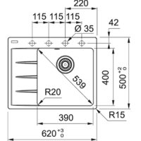Franke Centro CNG 611/211-62 TL Fragranite 114.0639.717 (оникс) Image #2