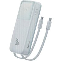 Baseus Comet Series Dual-Cable Digital Display Fast Charge Power Bank 30W 10000mAh (белый)